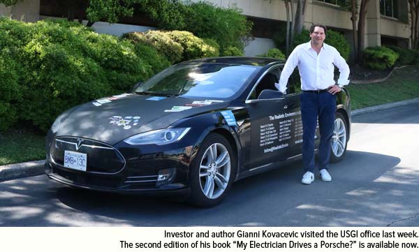 Investor and author Gianni Kovacevic visited USGI office this week. My Electrician Drives a Porsche book
