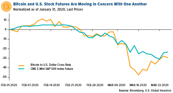 bitcoin and u.s. stock futures are moving in concern with one another