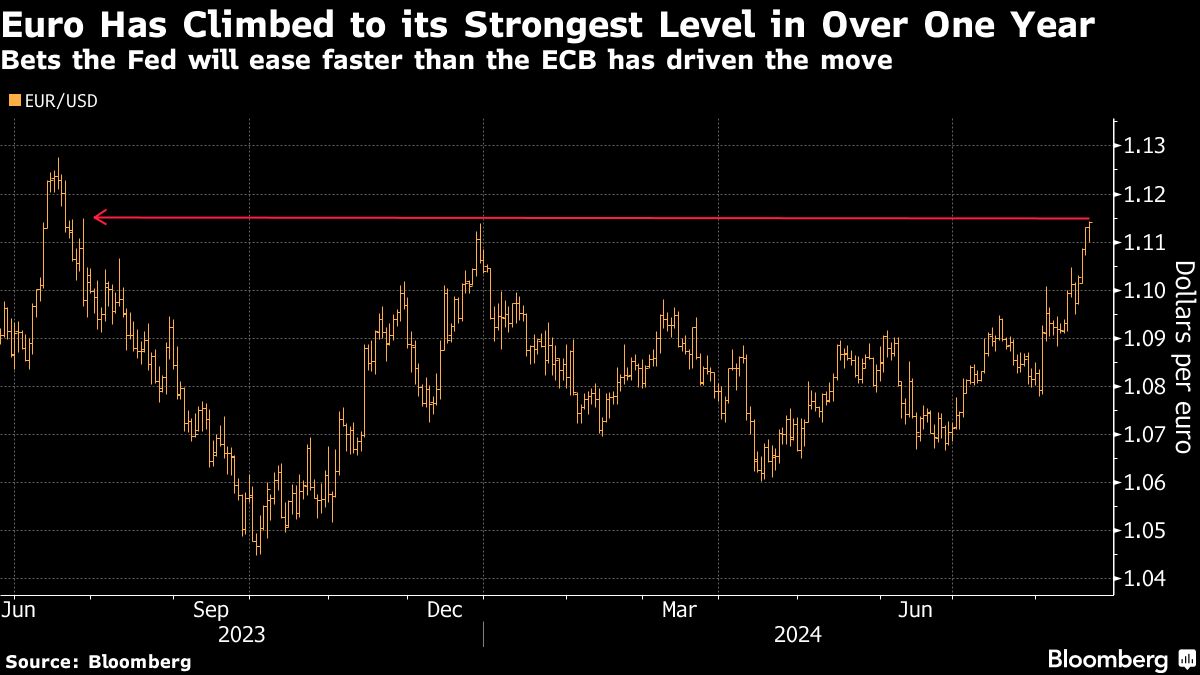 euro has climbed