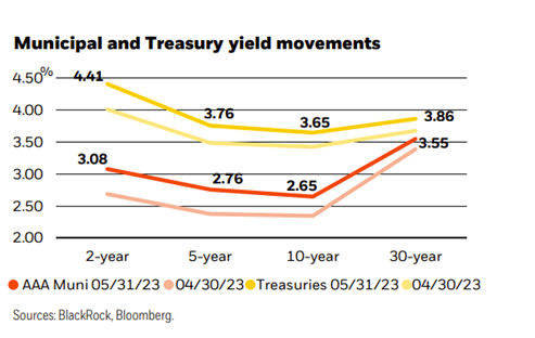 Municipal and Treasury yield movements