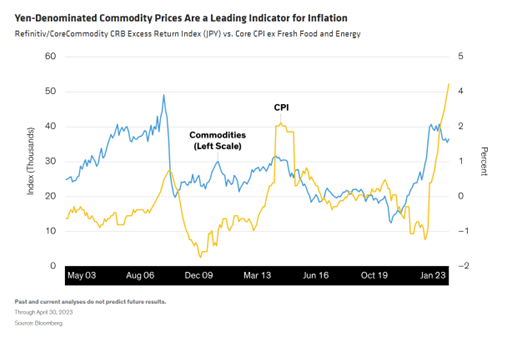 Yen Denominated Commodity Prices Are a Leading Indicator for Inflation