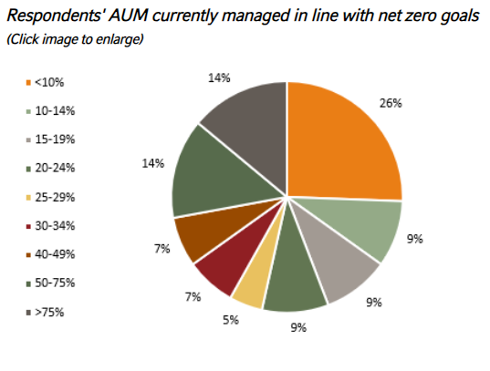 Respondents' AUM currently managed in line with net zero goals