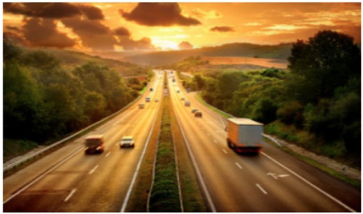Picture of cars on a highway